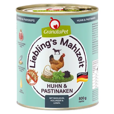 GranataPet Liebling's Mahlzeit 12 x 800g - dog wet food - Chicken & Parsnips