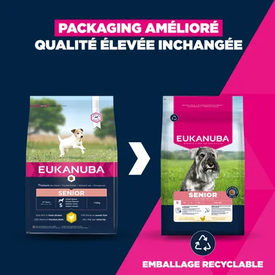 Eukanuba Premium Nutrition Senior Small Breed au poulet - lot économique : 2 x 3 kg