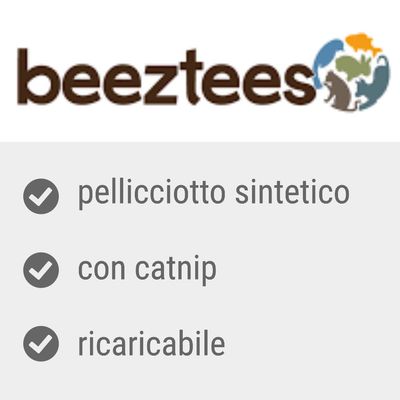 beeztees, pellicciotto sintetico, con catnip, ricaricabile