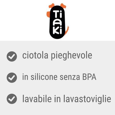 Tiaki ciotola pieghevole, in silicone senza BPA, lavabile in lavastoviglie