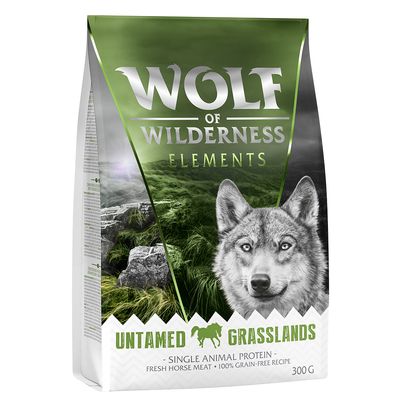 Wolf of Wilderness Elements Untamed Grasslands, Single Animal Protein, Fresh Horse Meat, 100% Grain-Free Recipe, 300 г – опаковка суха храна за домашни любимци