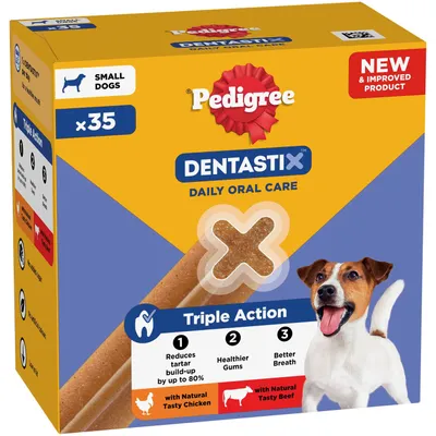 Pedigree Dentastix Daily Dental Sticks for Small Dogs (5 - 10 kg) - 35 Sticks (Chicken & Beef) Pedigree Dentastix Daily Dental Sticks for Small Dogs (5 - 10 kg) - 35 Sticks (Chicken & Beef)