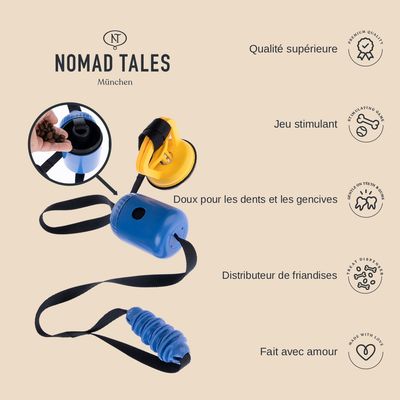 Jouet à tirer Nomad Tales Spirit avec distributeur de friandises pour chien - 1 jouet