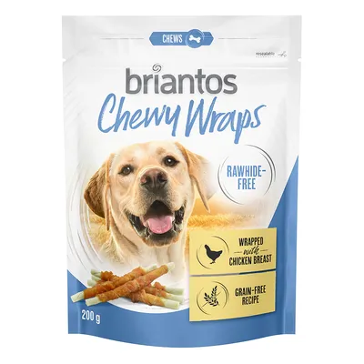 Briantos Chewy Wraps, nyersbőrmentes, csirkemellbe csomagolva, gabonamentes receptúra, 200 g.