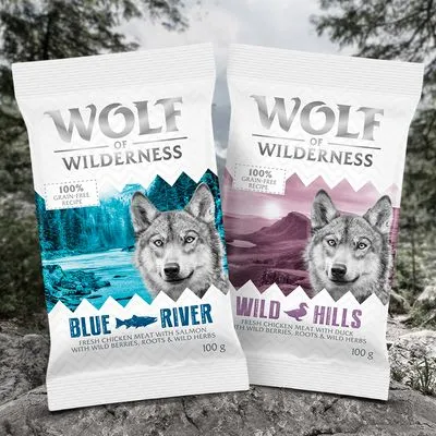 Wolf of Wilderness Junior "Wild Hills" Eend - graanvrij - Dubbelpak: 2 x 12 kg Nieuw Recept