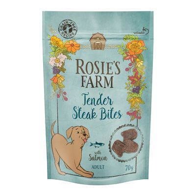 Rosie's Farm Snacks Adult "Tender Steak Bites", łosoś 70 g
