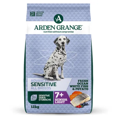Arden Grange Sensitive 7+ Senior/Light with Fresh Ocean White Fish & Potato - 12kg Arden Grange Sensitive 7+ Senior/Light with Fresh Ocean White Fish & Potato - 12kg