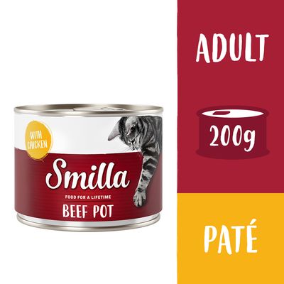 Smilla Puszki z wołowiną, 6 x 200 g Wołowina z kurczakiem