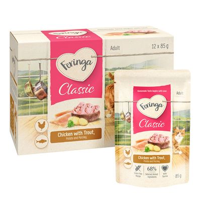 Feringa Classic Meat Menu 12 x 85 g en bolsitas - Trucha y pollo con patatas