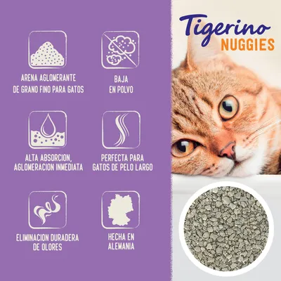 Pack ahorro: Tigerino Nuggies 2 x 14 l - Gruesa olor a talco