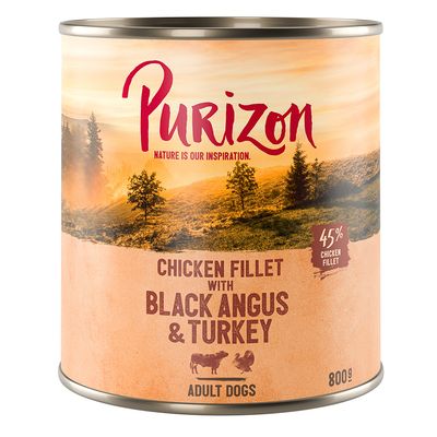 Purizon Original Adult 6 x 800 g Black-Angus & Truthahn mit Süsskartoffel und Cranberry