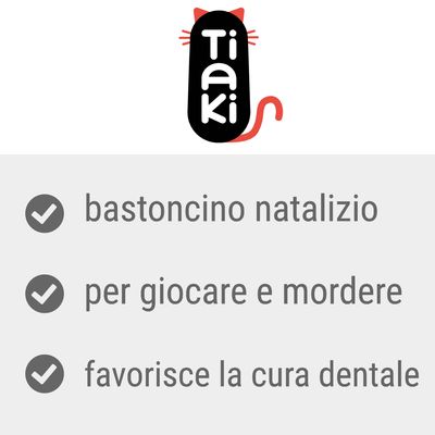 Tiaki. Bastoncino natalizio, per giocare e mordere, favorisce la cura dentale.