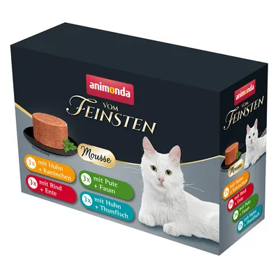 Lot mixte animonda Vom Feinsten Adult 12 x 85 g - assortiment de mousses (4 variétés)
