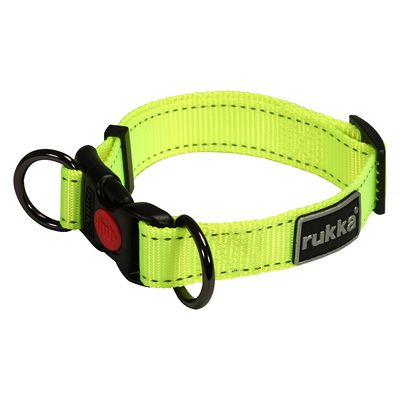 Rukka® Bliss neonový obojek, žlutý vel. S: obvod krku 30 - 40 cm, Š 20 mm