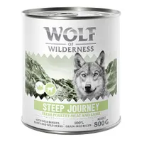 Wolf of Wilderness Adult 6 x 800 g - Mit viel frischem Geflügel  - Steep Journey - Geflügel mit Lamm