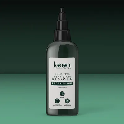 kooa Sensitive Tear Stain Remover med zink och aloe vera. Vegansk, utan djurförsök, naturliga ingredienser. Ögontröst.