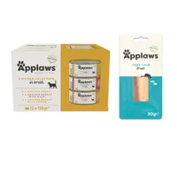 12 x 156g Applaws Wet Cat Food + 30g Applaws Cat Treat Free! * - Adult Chicken in Broth in Broth (12 x 156g) + Loin Tuna (30g)