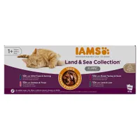 48 x 85g IAMS Advanced Nutrition Wet Cat Food - 36 + 12 Free! * - Adult Land & Sea Collection in Jelly (48 x 85g)
