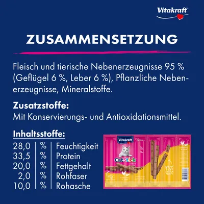 Vitakraft Cat Stick Classic, Geflügel & Leber - 12 x 6 g