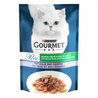Mégapack Gourmet Perle 52 x 85 g pour chat - Les aiguillettes de veau, légumes