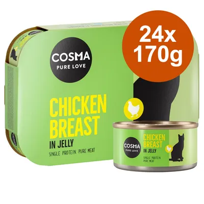 Cosma Pure Love Chicken Breast in Jelly, Single Protein, Pure Meat. Packung mit 24 Dosen à 170g. Cosma Pure Love Chicken Breast in Jelly, Single Protein, Pure Meat. Packung mit 24 Dosen à 170g.
