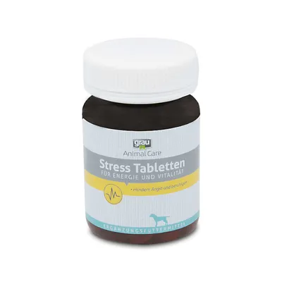 grau Animal Care Stress tabletter, tilskudsfoder til energi og vitalitet, reducerer angst og beroliger.