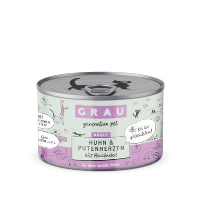 GRAU Adult Getreidefrei 6 x 200 g Huhn & Putenherzen