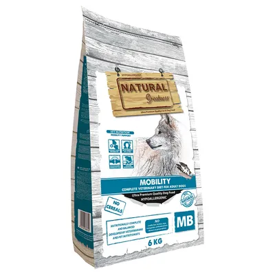 Natural Greatness Mobility, hypoallergenisk hundefoder til voksne hunde, 6 kg. Kornfri, udviklet af dyrlæger og ernæringseksperter.