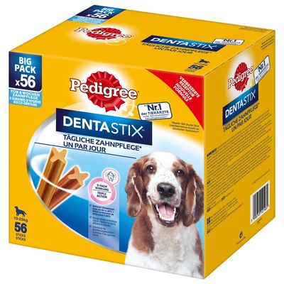 Lot Pedigree 2 saveurs : 56 Dentastix + 28 Dentastix Fresh Maxi : 56 Dentastix + 28 Dentastix Fresh