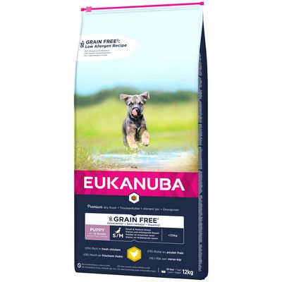 Eukanuba Grain Free Puppy Small / Medium Breed Huhn 12 kg