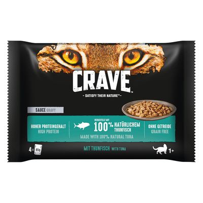 Crave Pouch 4 x 85 g Sauce mit Thunfisch