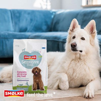 SMØLKE Sensitive Duck Complete all-in-one dog food, Unique protein profile, healthy skin and digestion, 1,2 kg. feed the love.