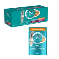 PURINA ONE 40 x 85 g sobres + 13 x 85 g con pollo y judías verdes ¡gratis! - Adult Selección mixta