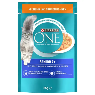 PURINA ONE Senior 7+ - Huhn & grüne Bohnen (52 x 85 g)