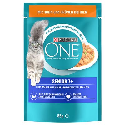 PURINA ONE Senior 7+ pour chat poulet & haricots verts (26 x 85 g)
