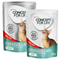 Blandat ekonomipack Concept for Life Grain Free gelé & sås 24 x 85 g - Sterilised Cats Nötkötti sås och gelé