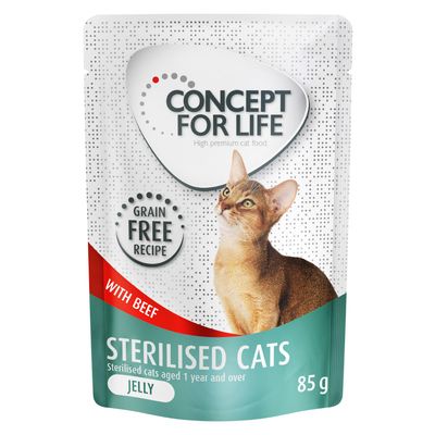 Concept for Life Sterilised Cats Okse i gelé - Kornfri 12 x 85 g