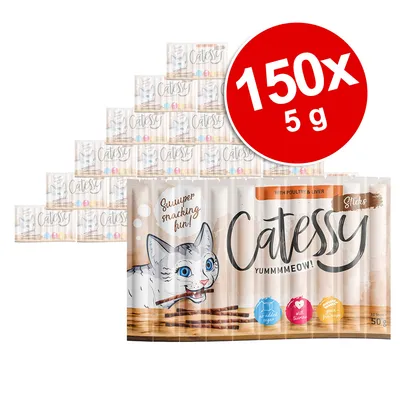 Catessy Sticks mit Geflügel und Leber, 150 Stück à 5g. Ohne Zuckerzusatz, mit Taurin, ohne künstliche Farbstoffe. Suuuper snacking fun!