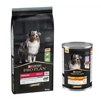 Croquettes PURINA PRO PLAN 16 kg + boîtes 12 x 400 g offertes ! - Medium Adult Sensitive Digestion agneau, riz pour chien + All Size Adult Everyday Nutrition en gelée, dinde