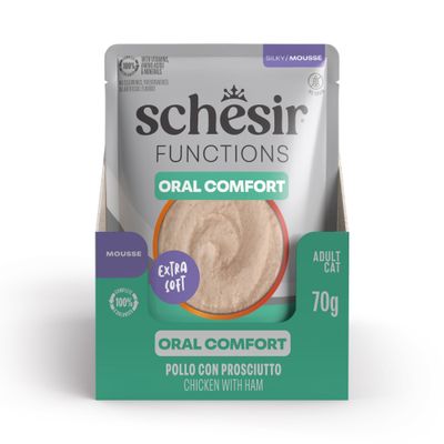 Schesir Functions Mousse 12 x 70 g - Oral comfort - Pollo con Prosciutto
