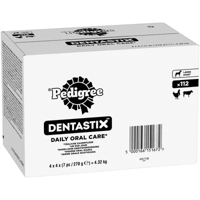 Pedigree Dentastix Daily Dental Sticks for Large Dogs (25kg+) - 112 Sticks (Chicken & Beef)