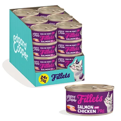 Edgard & Cooper Filets pour chat adulte 24 x 70 g - saumon, poulet Edgard & Cooper Filets pour chat adulte 24 x 70 g - saumon, poulet
