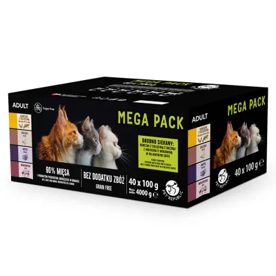 Pet Republic Feline Adult Nassfutter für Katzen 40 x 100 g - Mix (4 Sorten gemischt)