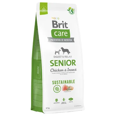Brit Care Dog Sustainable Senior Kip & Insecten - Dubbelpak: 2 x 12 kg