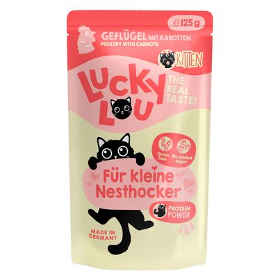 Lucky Lou Kitten 16 x 125 g pour chaton volaille