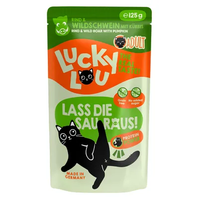Lucky Lou Adult 16 x 125g - cat wet food - Beef & Wild Boar