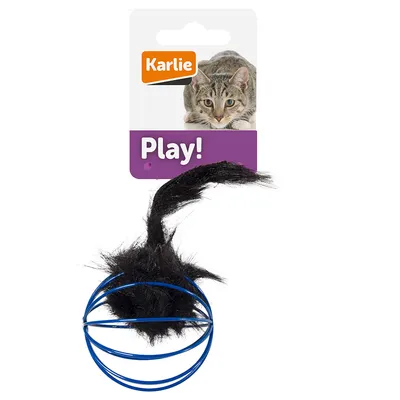 Karlie Cat Toy Cage Ball with Plush Mouse - 1 piece Karlie Cat Toy Cage Ball with Plush Mouse - 1 piece