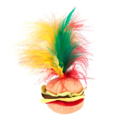 Jouet Crinkle Burger avec plumes pour chat 1 jouet