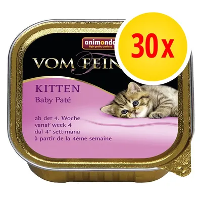 animonda VOM FEINSTEN KITTEN Baby Paté, 30x. Text: ab der 4. Woche, vanaf week 4, dal 4° settimana, à partir de la 4ème semaine. Obal s kotětem.