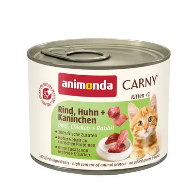 animonda Carny Kitten 12 x 200 g - Hovězí, kuřecí a králičí